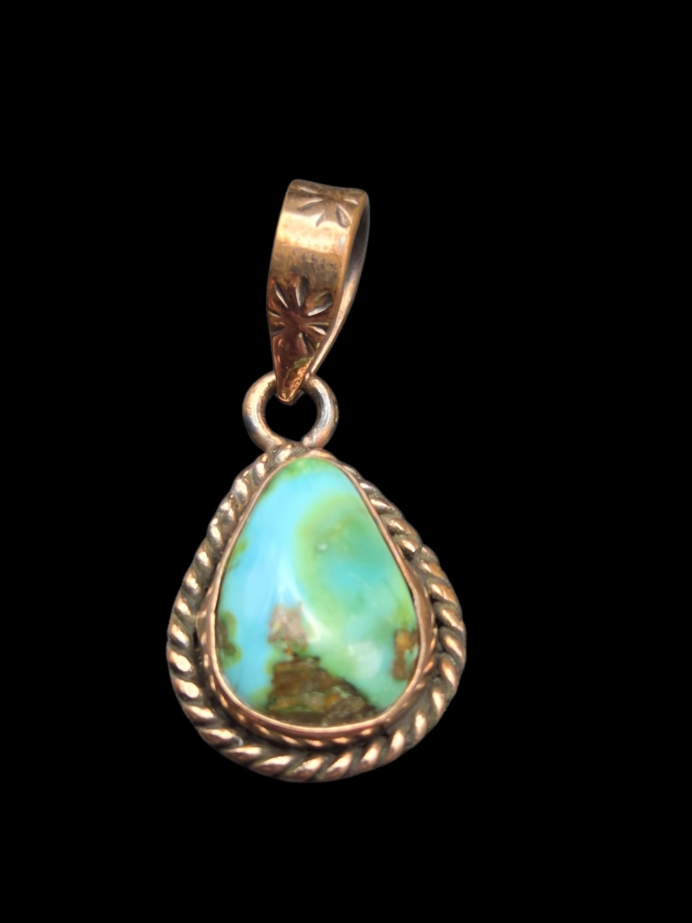 Copper Turquoise Teardrop Pendant